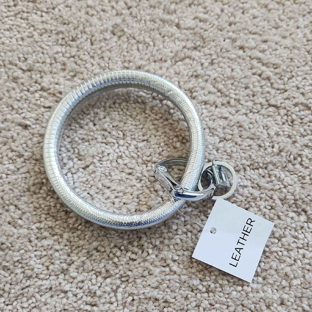 Silver Leather Bracelet